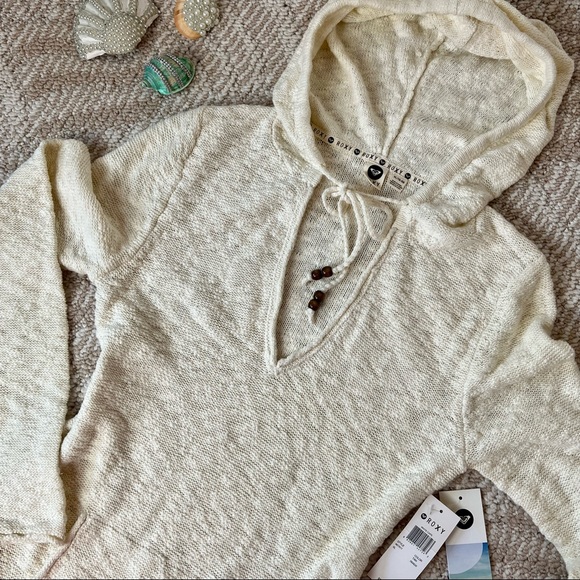 Roxy Sweaters - ROXY NWT VTG Style Hooded Pullover Wide Sleeves Sz XL